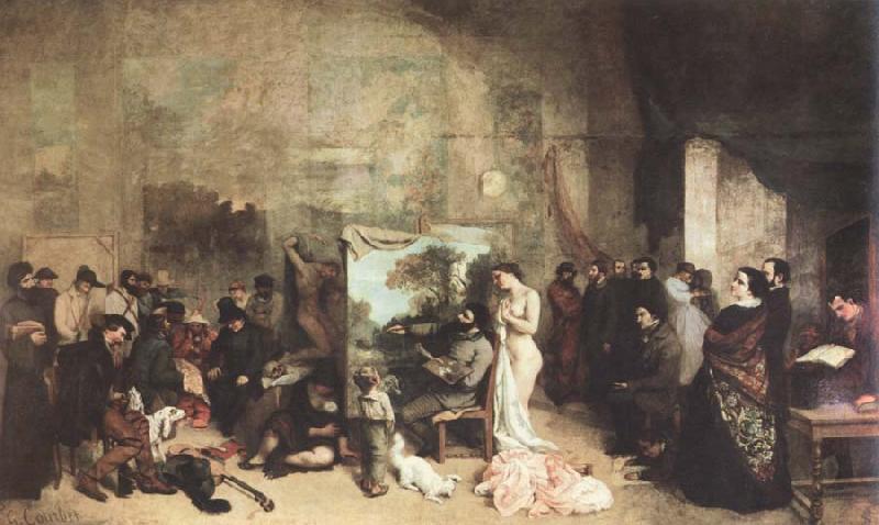 Gustave Courbet the studio of the painter,a real allegory Germany oil painting art